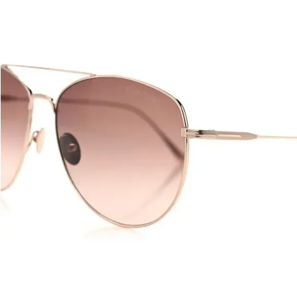 TF13. Tom Ford Titanium Milla Aviator Sunglasses TF784 Gold - Picture 5 of 8